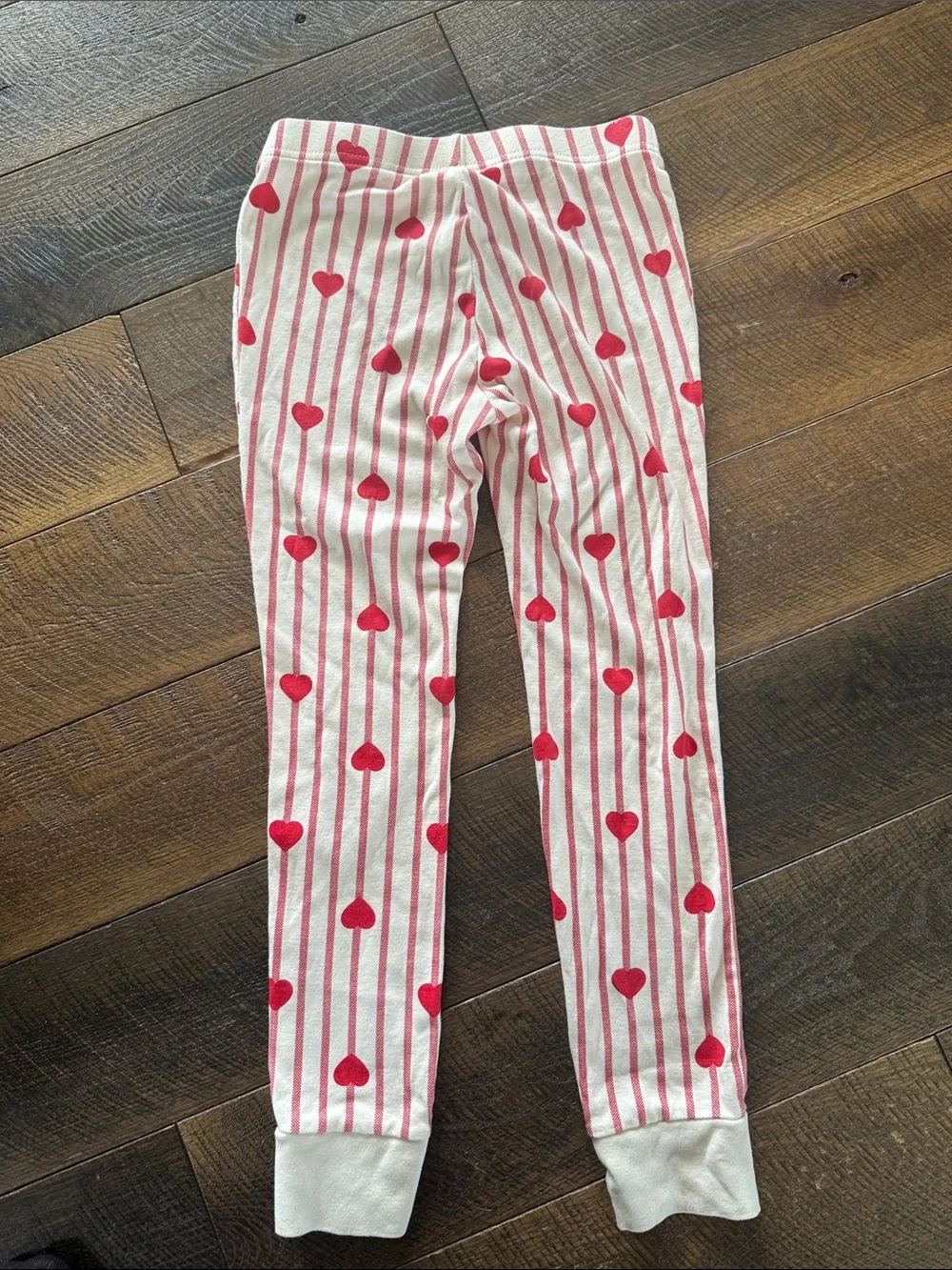 Old Navy White & Red Heart Stripe Kids Pajama Set